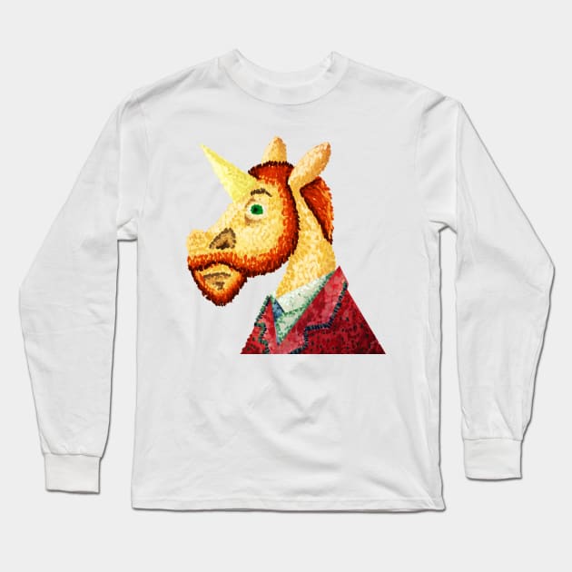 Pointillism Unicorn Long Sleeve T-Shirt by Thatssounicorny